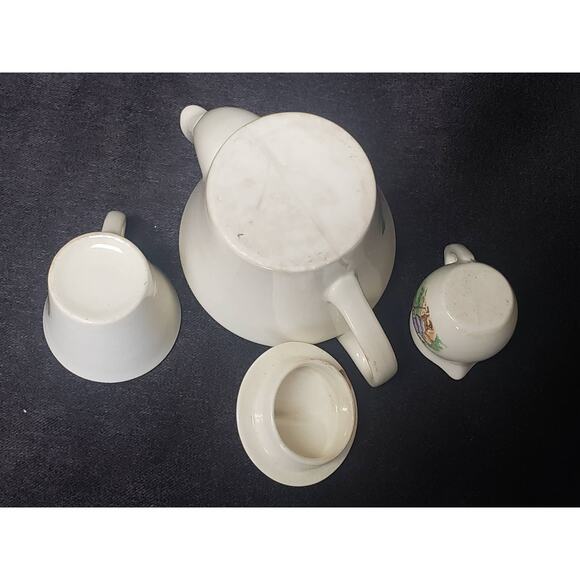 Vintage Sylvan Childs Nursery Rhyme Tea Set | Cup Tea Pot - Saucer Kids Play Set - Picture 4 of 16
